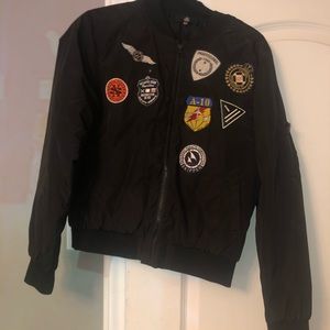 Patched Bomber Jacket